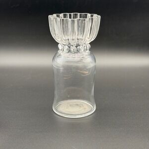 Vintage Kosta Boda Boda Bukkett Glass Vase Clear Ruffled Rim Swedish Art Glass